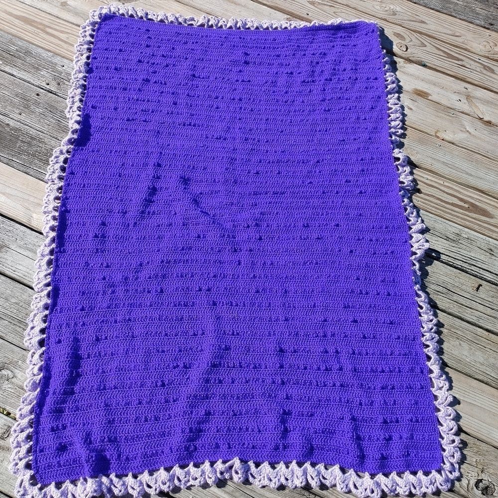 Hand Crochet Purple Lavender Lace Like Crochet Tri